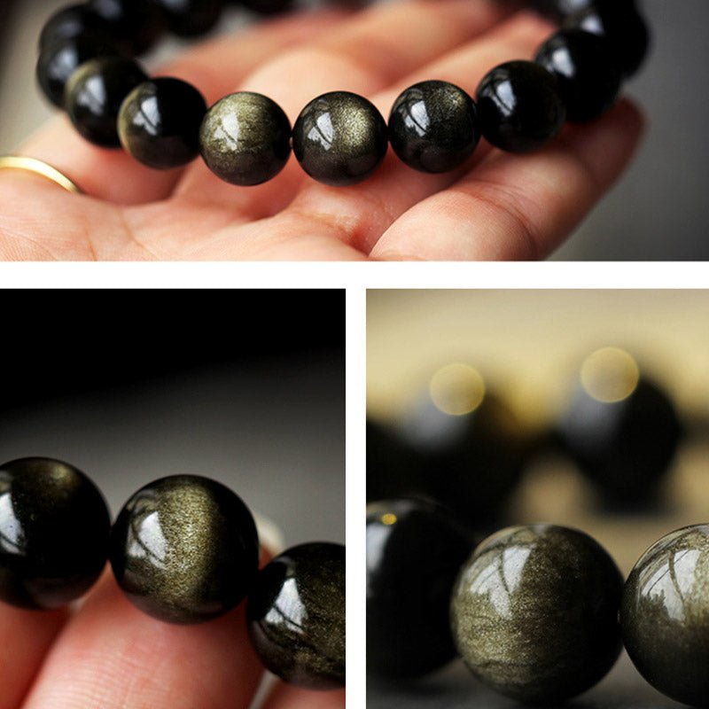 Buddha Stones Chinese Zodiac Natal Buddha Obsidian Purification Bracelet - Image 20