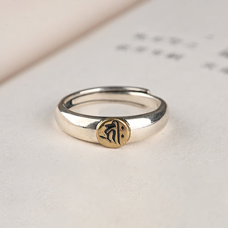 Buddha Stones Tibetan Om Mani Padme Hum Carved Chinese Zodiac Natal Buddha Peace Ring - Image 7